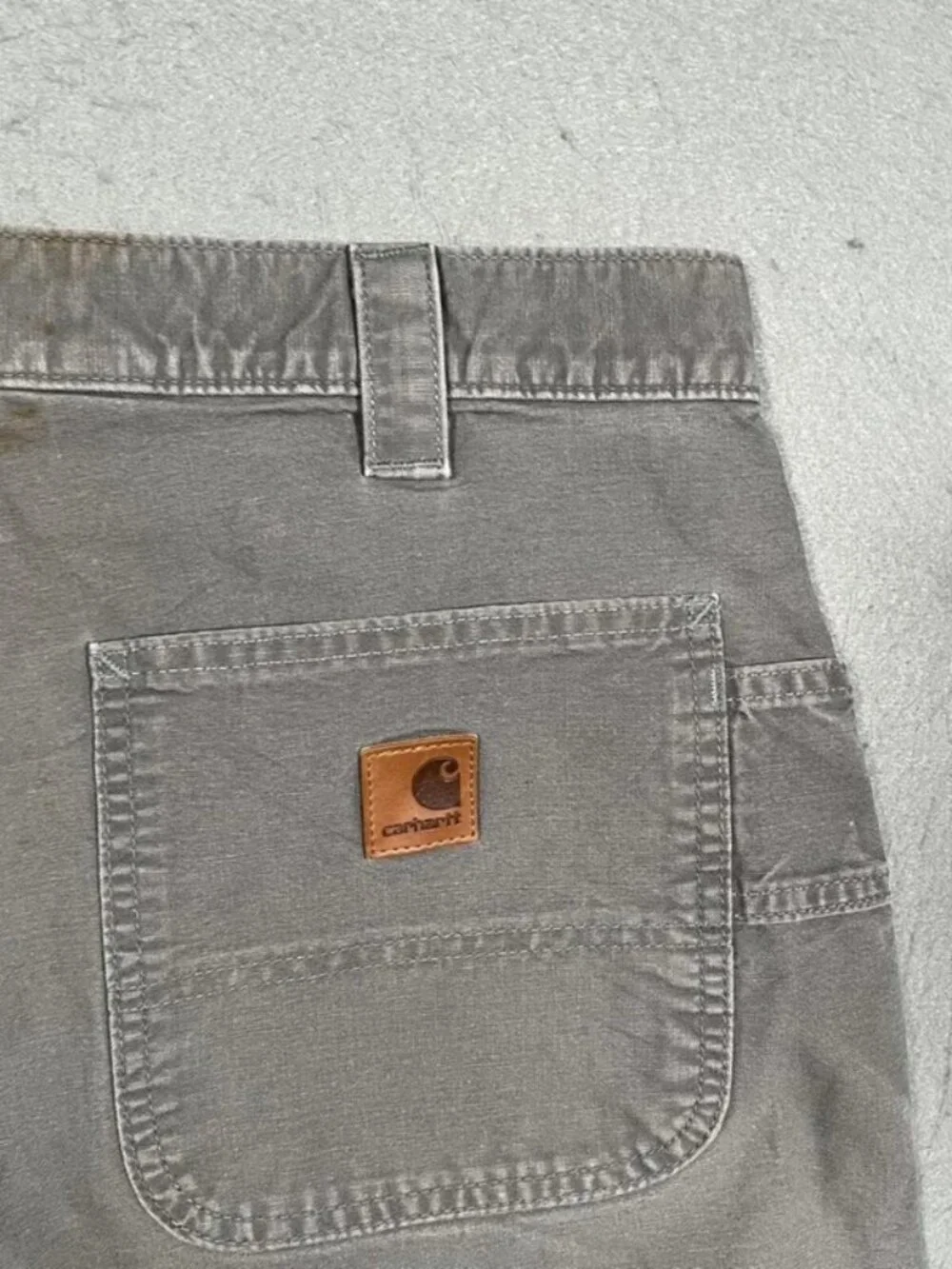 Carhartt Grey Carpenter Shorts Brown Tab W34 I10